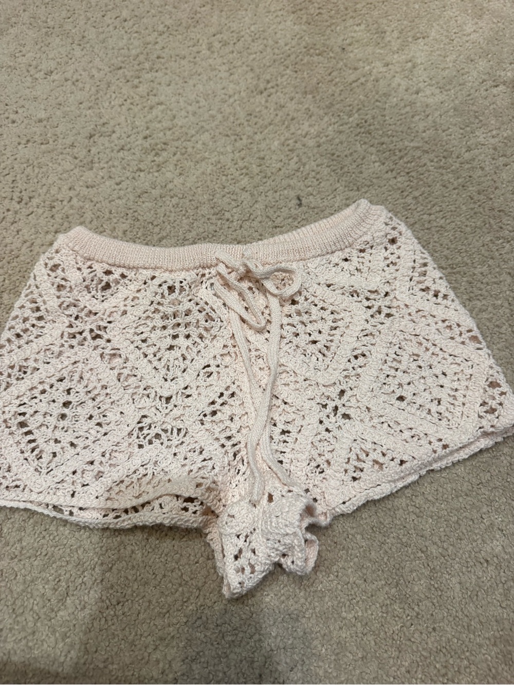 wild fable Crochet Lounge Shorts in Pale Pink